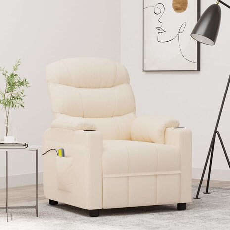 Massagestoel stof crèmekleurig 1