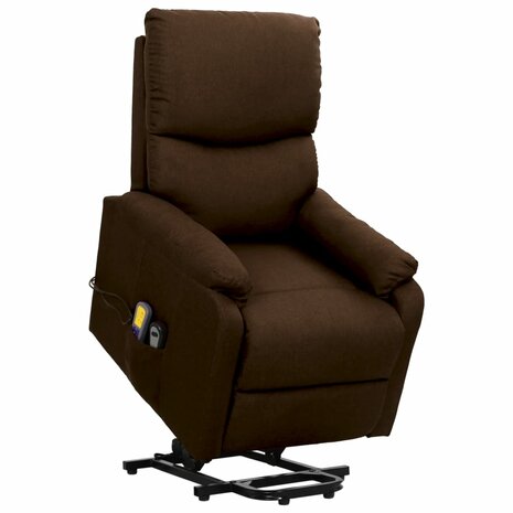 Sta-op-massagestoel stof donkerbruin 1