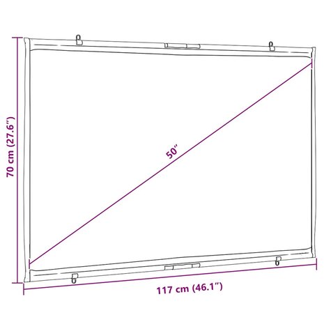 Projectiescherm wandhangend 50 inch 16:9 7