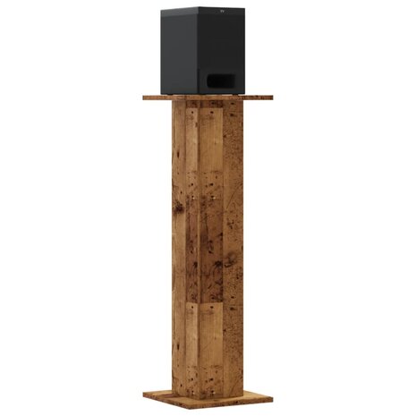 Speakerstandaards 2 st 30x30x95 cm bewerkt hout oud houtkleurig 3