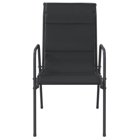 Tuinstoelen 2 st staal en textileen zwart 4