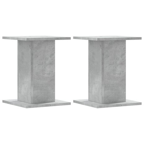 Plantenstandaards 2 st 30x30x40 cm bewerkt hout betongrijs 2