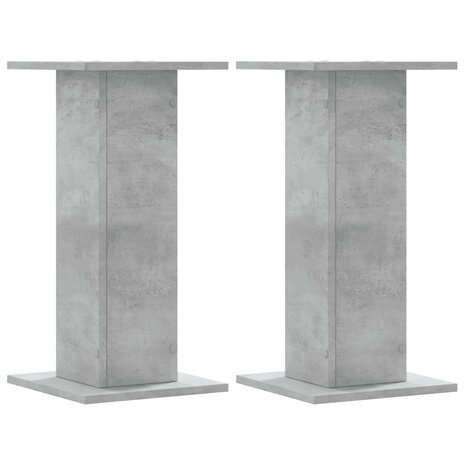 Plantenstandaards 2 st 30x30x60 cm bewerkt hout betongrijs 2