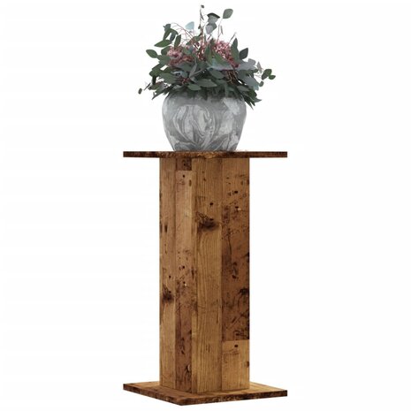 Plantenstandaards 2 st 30x30x60 cm bewerkt hout oud houtkleurig 1