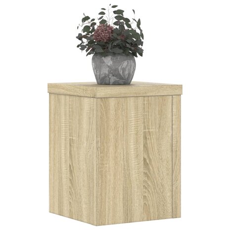 Plantenstandaards 2 st 15x15x20 cm bewerkt hout sonoma eiken 3