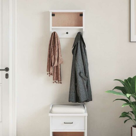 Wandkapstok SANDNES wit 45x12x35 cm massief grenenhout 4