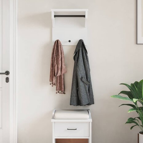 Wandkapstok SANDNES wit 43x30x42 cm massief grenenhout 4