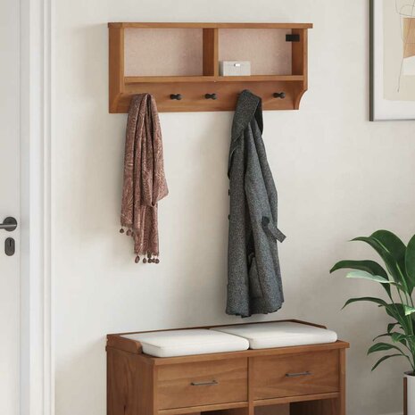 Wandkapstok SANDNES 87x12x35 cm massief grenenhout 3