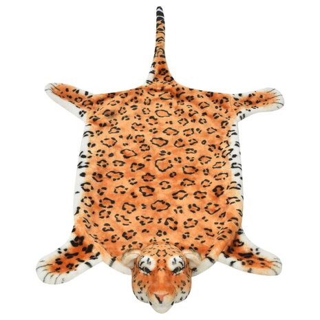 Luipaardvloerkleed pluche 139 cm bruin 2