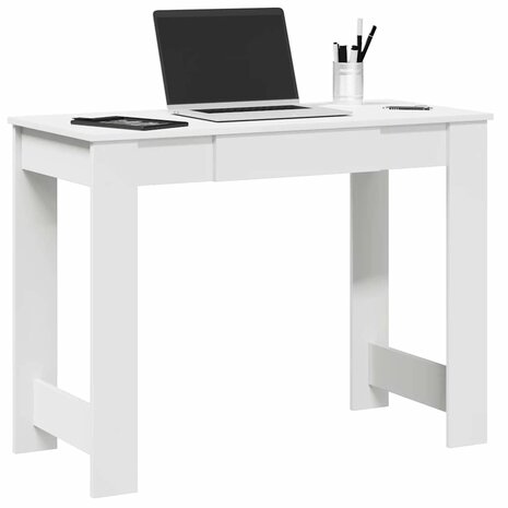 Bureau 100x45x75 cm bewerkt hout wit 1