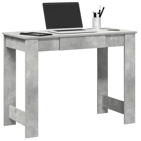 Bureau 100x45x75 cm bewerkt hout betongrijs 1