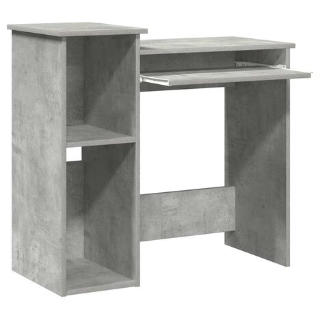 Bureau met schappen 84x40x78 cm bewerkt hout betongrijs 4