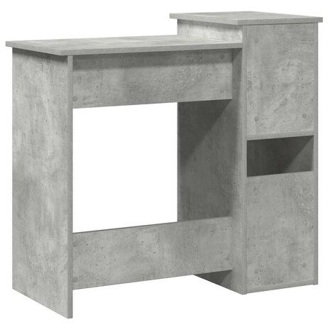 Bureau met schappen 84x40x78 cm bewerkt hout betongrijs 7