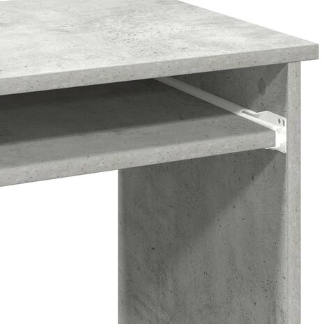 Bureau met schappen 84x40x78 cm bewerkt hout betongrijs 8