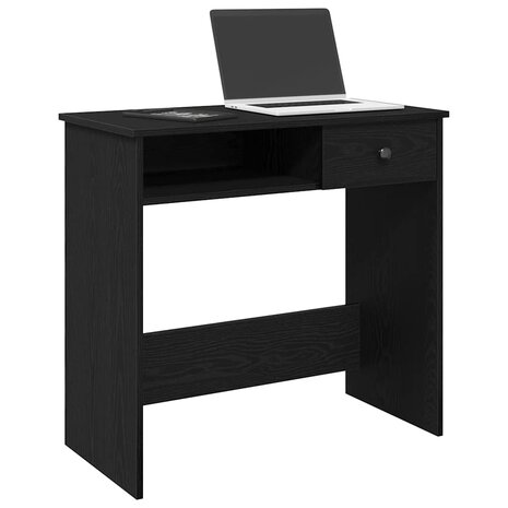 Bureau 80x40x75 cm bewerkt hout zwart 1
