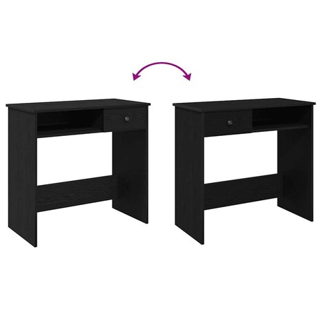 Bureau 80x40x75 cm bewerkt hout zwart 8