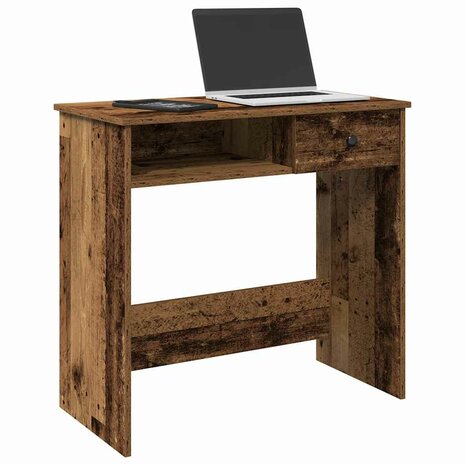 Bureau 80x40x75 cm bewerkt hout oud houtkleurig 1