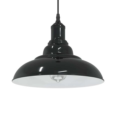 Hanglamp in hoogte verstelbaar E27 Ø31 cm metaal glanzend zwart 1