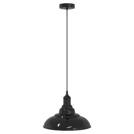Hanglamp in hoogte verstelbaar E27 Ø31 cm metaal glanzend zwart 2