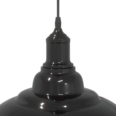 Hanglamp in hoogte verstelbaar E27 Ø31 cm metaal glanzend zwart 8