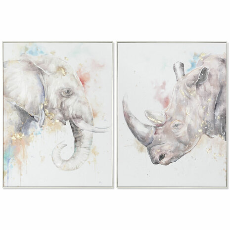 Schilderij DKD Home Decor Modern dieren 60 x 3,5 x 80 cm (2 Stuks) 1