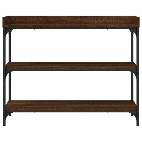 Wandtafel met schappen 100x30x80 cm bruin eikenkleur 4