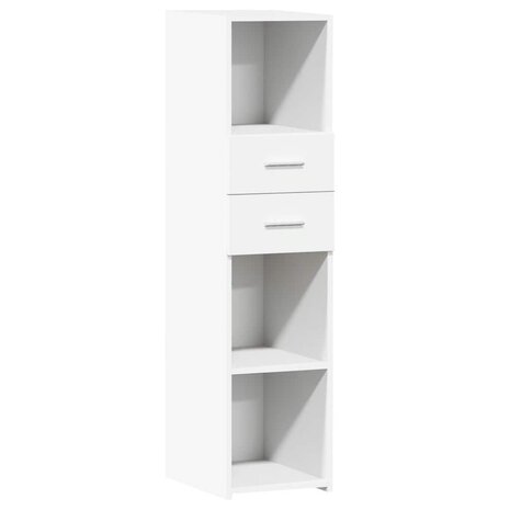 Hoge kast 30x42,5x124 cm bewerkt hout wit 2