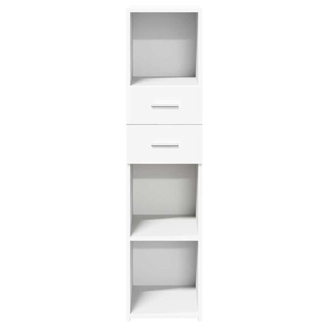 Hoge kast 30x42,5x124 cm bewerkt hout wit 4