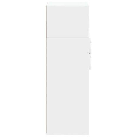 Hoge kast 30x42,5x124 cm bewerkt hout wit 5