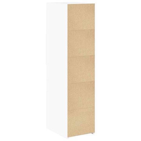 Hoge kast 30x42,5x124 cm bewerkt hout wit 6