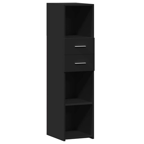 Hoge kast 30x42,5x124 cm bewerkt hout zwart 2