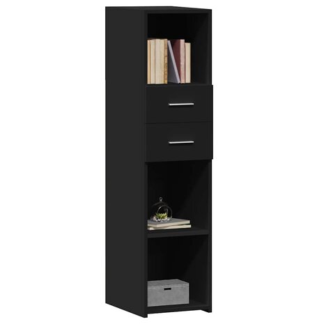 Hoge kast 30x42,5x124 cm bewerkt hout zwart 3