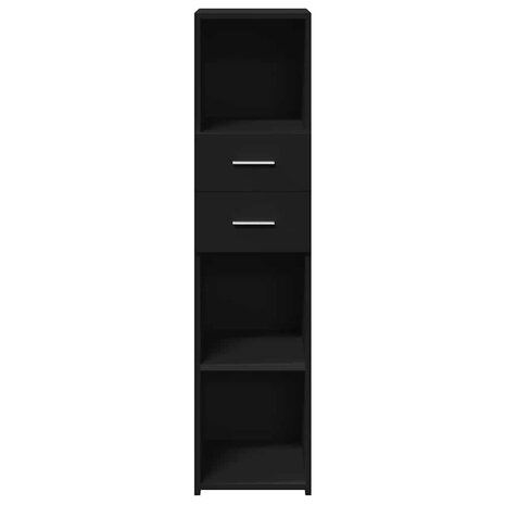 Hoge kast 30x42,5x124 cm bewerkt hout zwart 4
