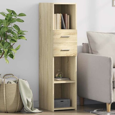Hoge kast 30x42,5x124 cm bewerkt hout sonoma eikenkleurig 1