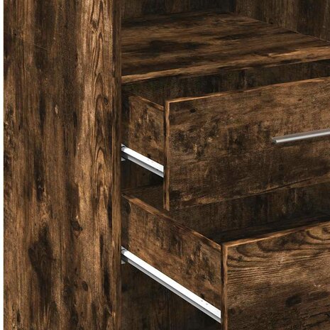 Hoge kast 30x42,5x124 cm bewerkt hout gerookt eikenkleurig 8