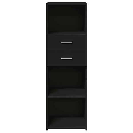 Hoge kast 40x42,5x124 cm bewerkt hout zwart 4