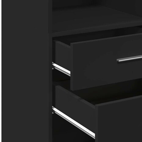 Hoge kast 40x42,5x124 cm bewerkt hout zwart 8