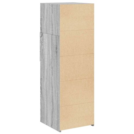 Hoge kast 40x42,5x124 cm bewerkt hout grijs sonoma eikenkleurig 6