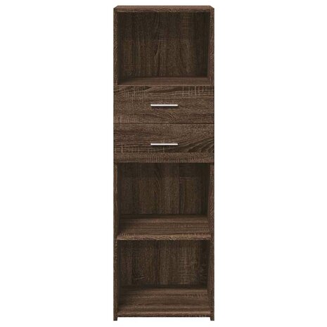Hoge kast 40x42,5x124 cm bewerkt hout bruin eikenkleurig 4