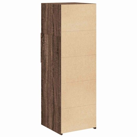 Hoge kast 40x42,5x124 cm bewerkt hout bruin eikenkleurig 6