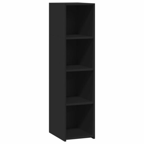 Hoge kast 30x41x124 cm bewerkt hout zwart 2