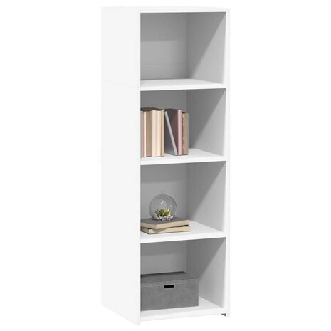Hoge kast 40x41x124 cm bewerkt hout wit 3