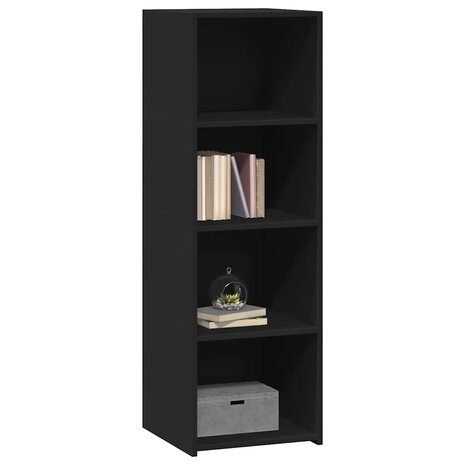Hoge kast 40x41x124 cm bewerkt hout zwart 3