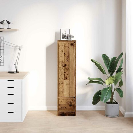 Hoge kast 29,5x34x119,5 cm bewerkt hout oud hout 3