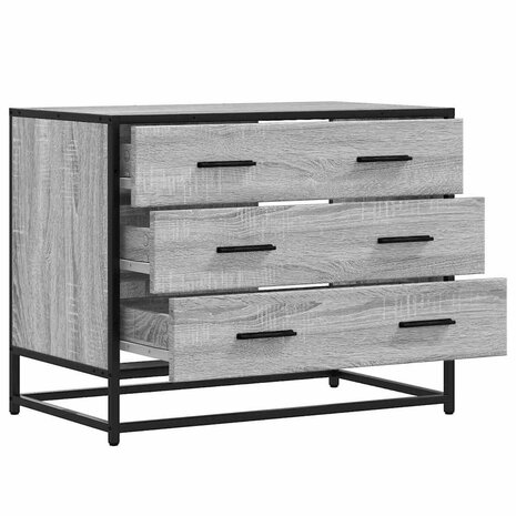 Ladekast 70x41x56 cm bewerkt hout grijs sonoma eikenkleurig 5