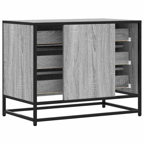 Ladekast 70x41x56 cm bewerkt hout grijs sonoma eikenkleurig 7