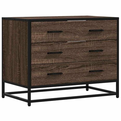 Ladekast 70x41x56 cm bewerkt hout bruin eikenkleur 2
