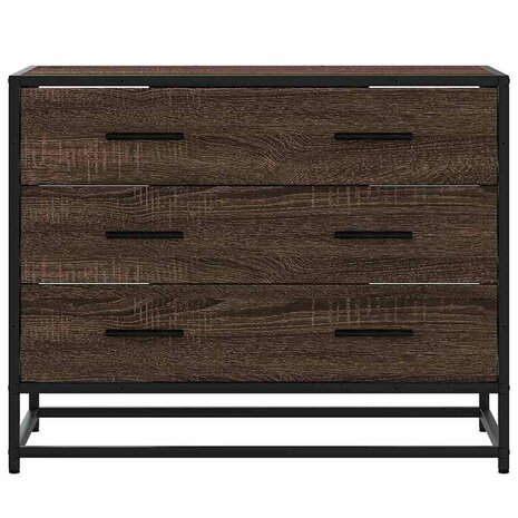 Ladekast 70x41x56 cm bewerkt hout bruin eikenkleur 4