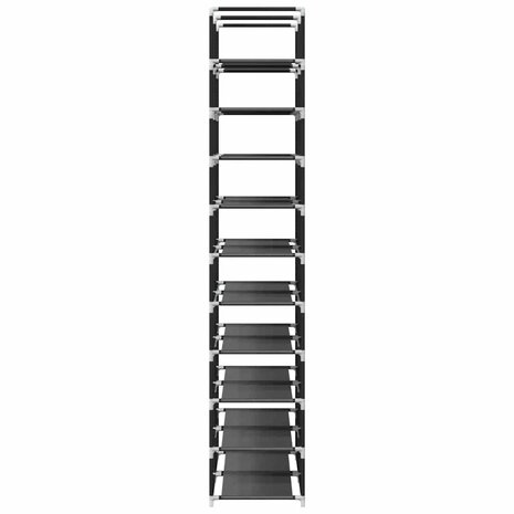 Schoenenrekken 2 st 33x33x174 cm vliesvrij 10-laags zwart 6