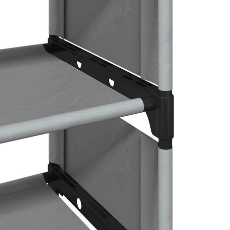 Schoenenrek 10-laags 54x28x158 cm nonwoven stof grijs 7